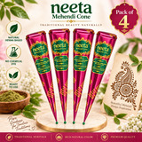 Neeta Mehendi Cone，Pack of 4