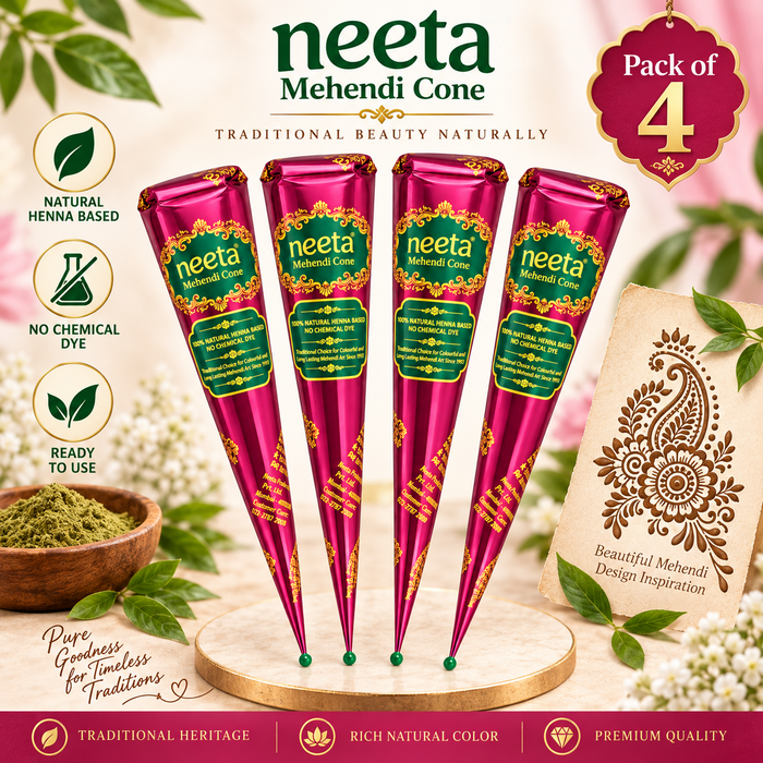 Neeta Mehendi Cone，Pack of 4