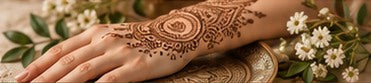 Detailed floral henna artwork on a hand