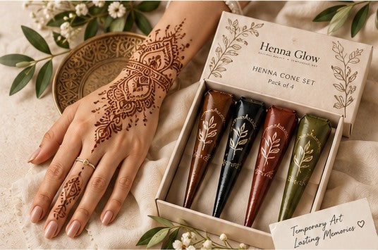 Henna Glow premium henna cone set